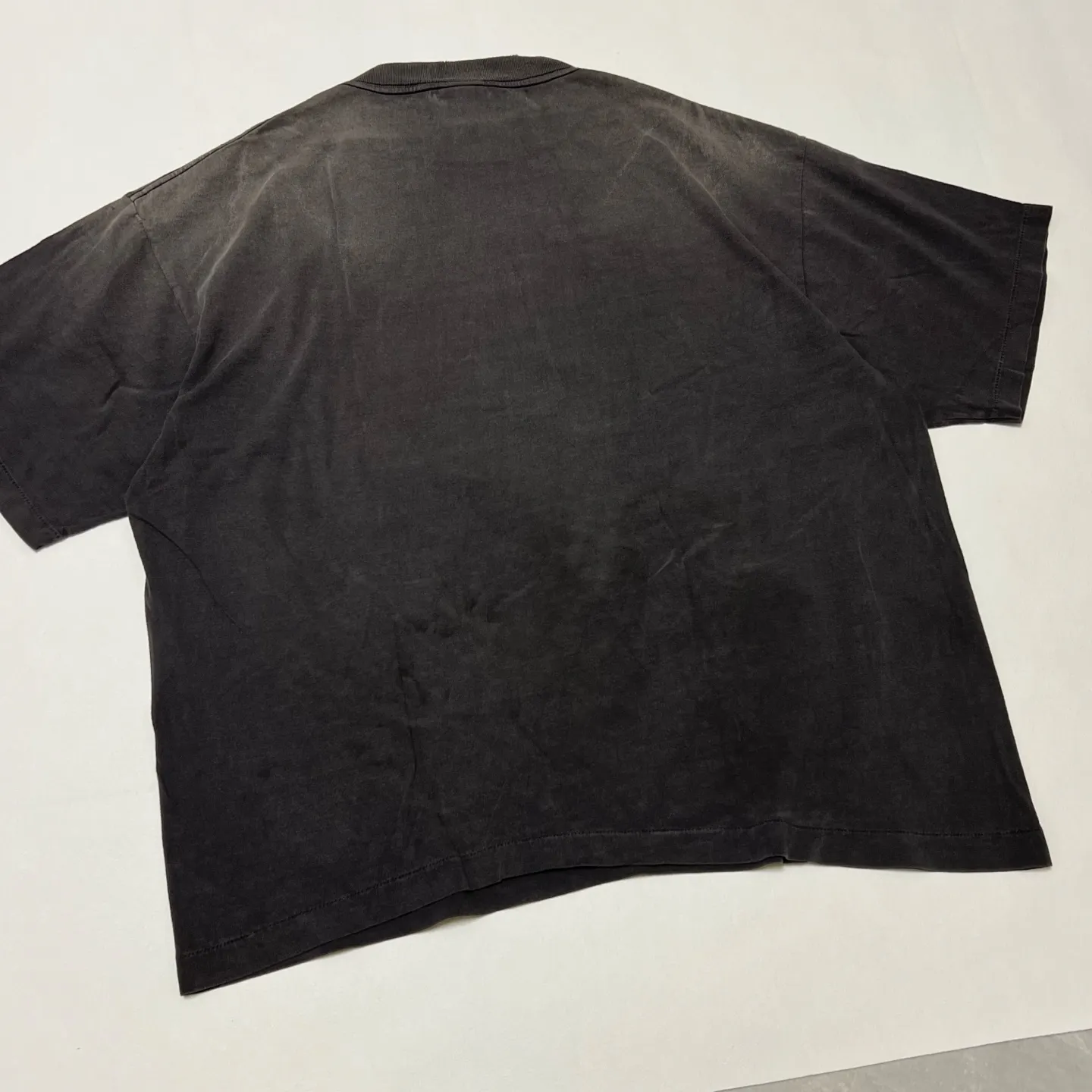 SAINT Mxxxxxx SS TEE/JESUS/BLK Luminous thorn Jesus, washed black S-XL, ready-to-wear vulcanized parts dyeing, heavy washing water spray fading, simulating natural fading texture, creating new vintage effect on the ceiling, environmentally friendly luminous paste imported from Japan, significant luminous effect, tube-woven OE yarn fabric, correct accessories, top purchasing agent level
